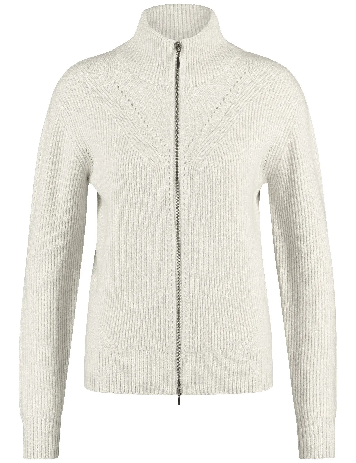 Cardigan with a two-way zip