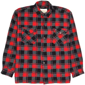Caribou Vintage Checkered Flannel Shirt Red Grey Black