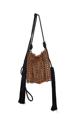 Carolina Santo Domingo - Brown Resin Luisella Crossbody Bag w/ Tassels