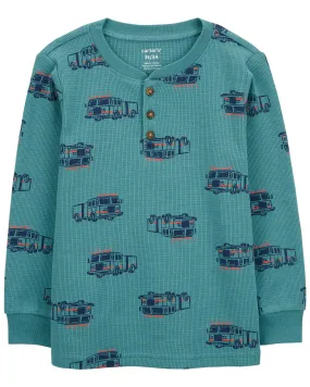 Carters Oshkosh Baby Dinosaur Thermal Henley