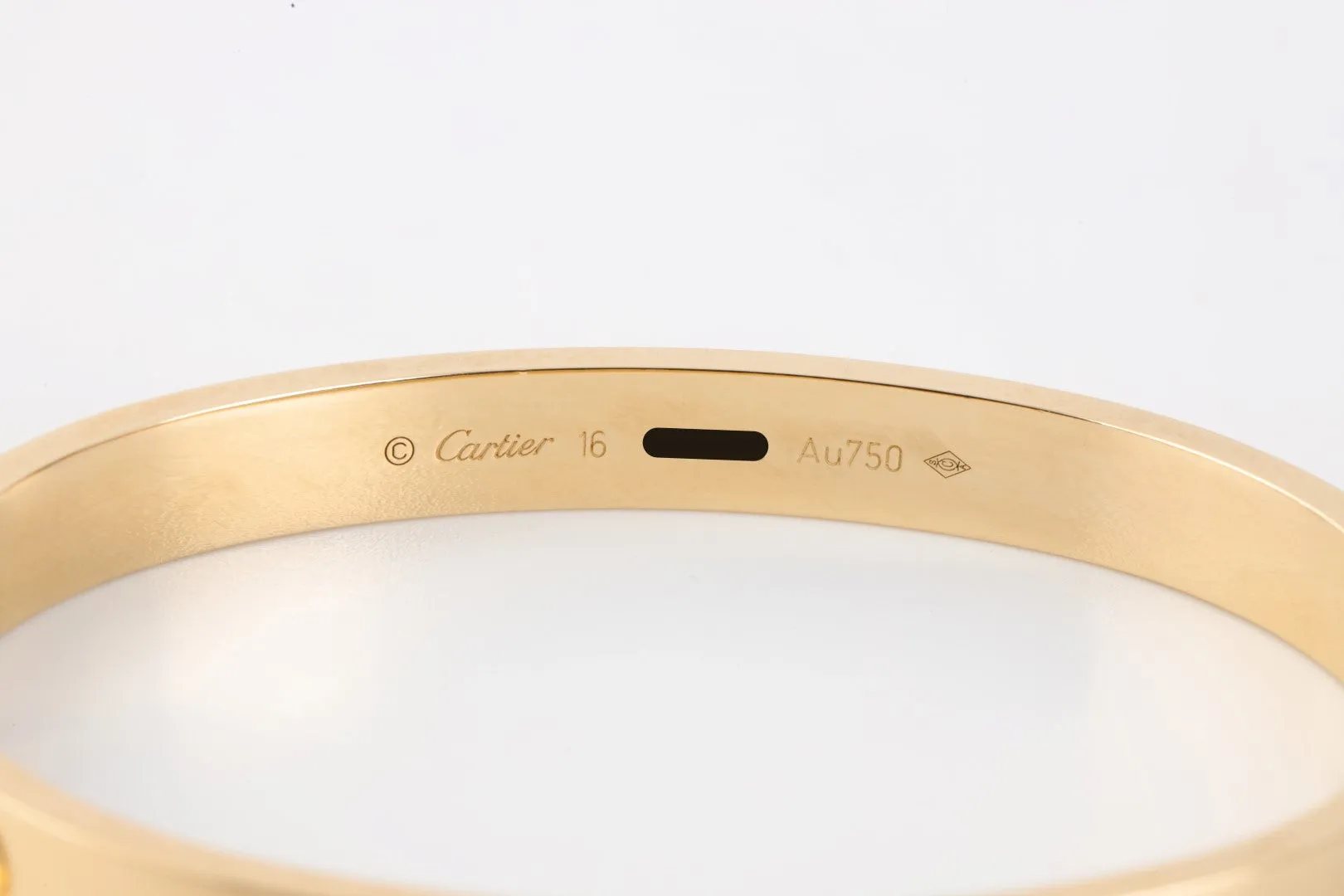 Cartier 18k Yellow Gold Love Bracelet Size 16 (30.53g.)