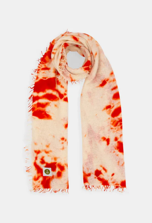 CASHMERE SCARF ICEBEAR/ORANGE DAISY - V VON GOAT