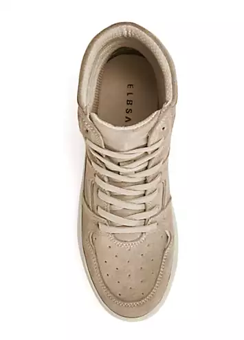 Casual Hi-Top Leather Trainers by Elbsand | Look Again