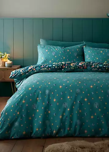 Catherine Lansfield Forest Green Enchanted Twilight Duvet Cover Set | Kaleidoscope