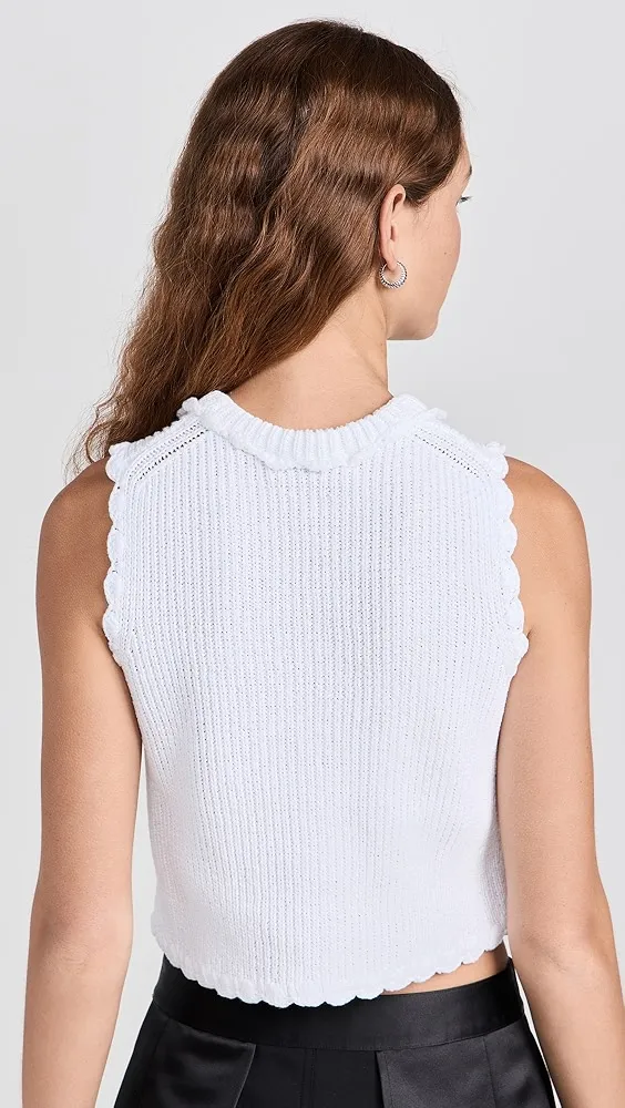 Cecilie Bahnsen   Vimona Vest Faustine Crochet White 