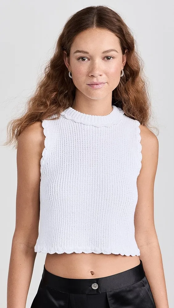 Cecilie Bahnsen   Vimona Vest Faustine Crochet White 