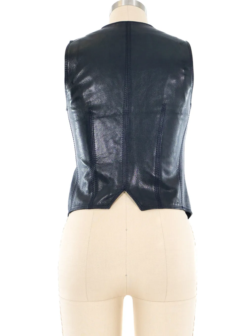 Celine Navy Leather Vest