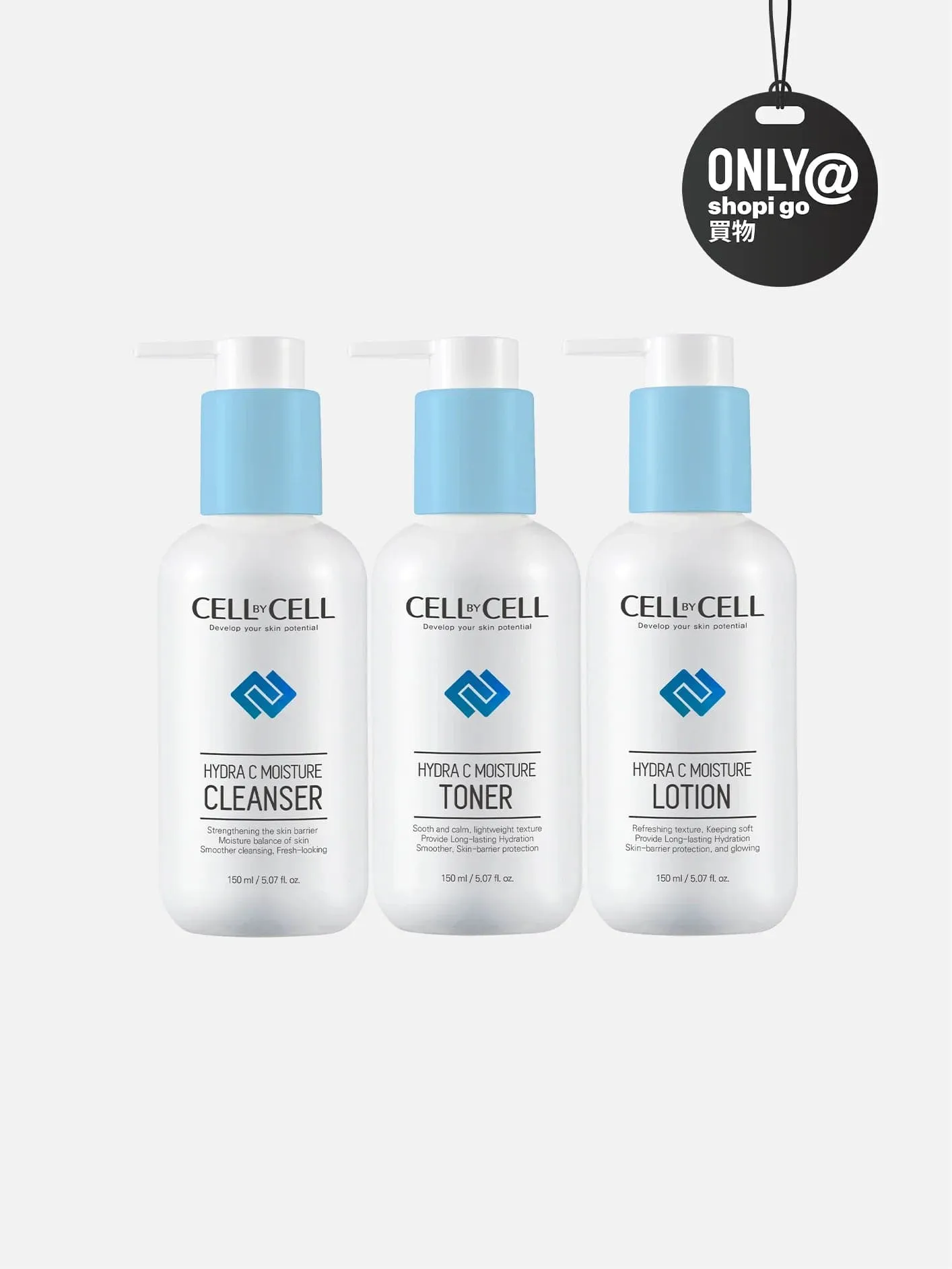 CELL BY CELL Hydra C Moisture Lotion/Toner/Cleanser - 150 ml*3
