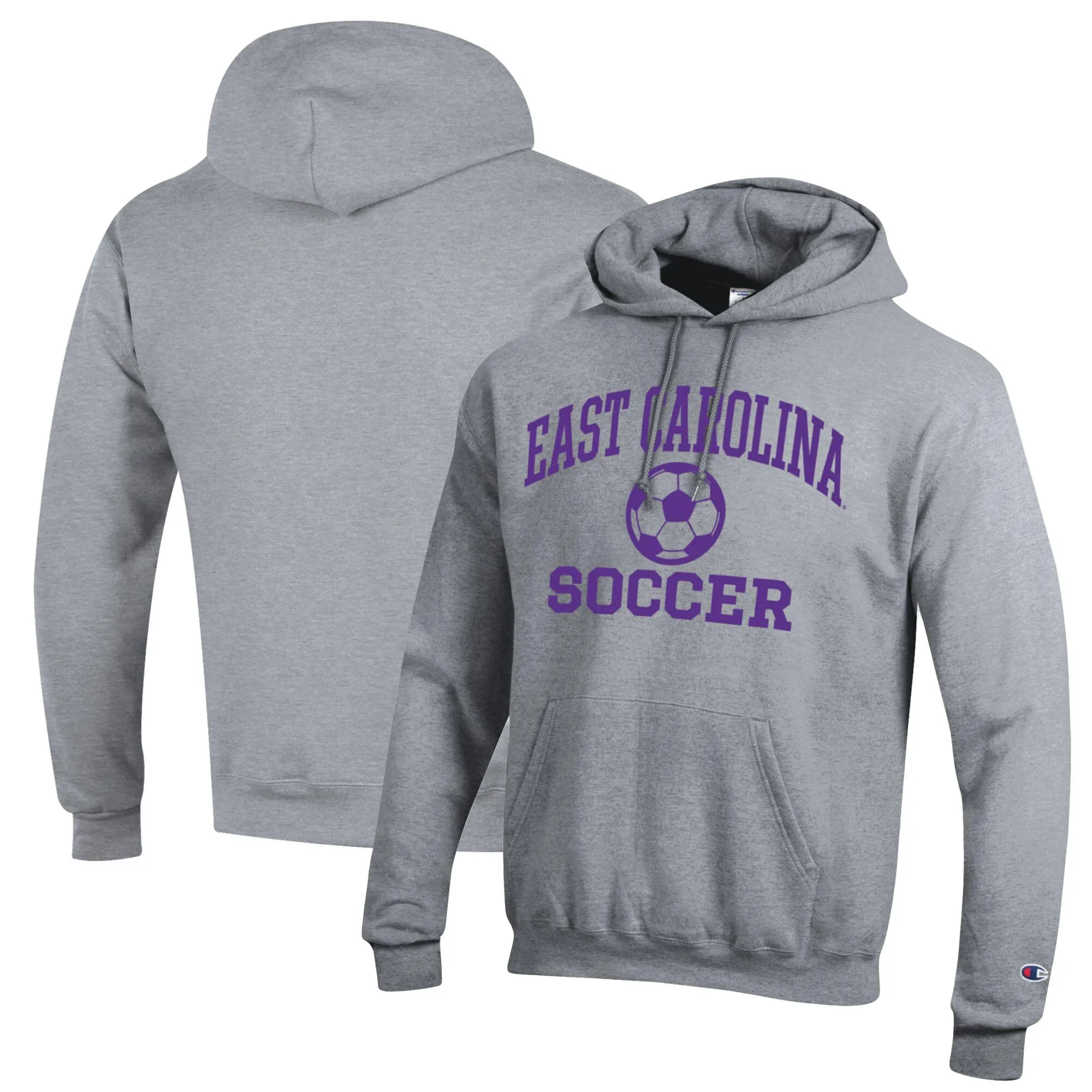 Champion ECU Pirates Heather Gray Soccer Icon Powerblend Pullover Hoodie