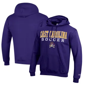Champion ECU Pirates Purple Soccer Stack Logo Powerblend Pullover Hoodie