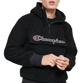 Champion Rochester Half Zip Sherpa Hooded Fleece Jacket - Black