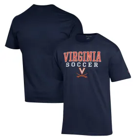 Champion Virginia Cavaliers Navy Soccer Stack Logo T-Shirt