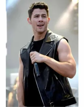 Chaos Walking Nick Jonas Leather Vest | Ujackets.com - 45% OFF