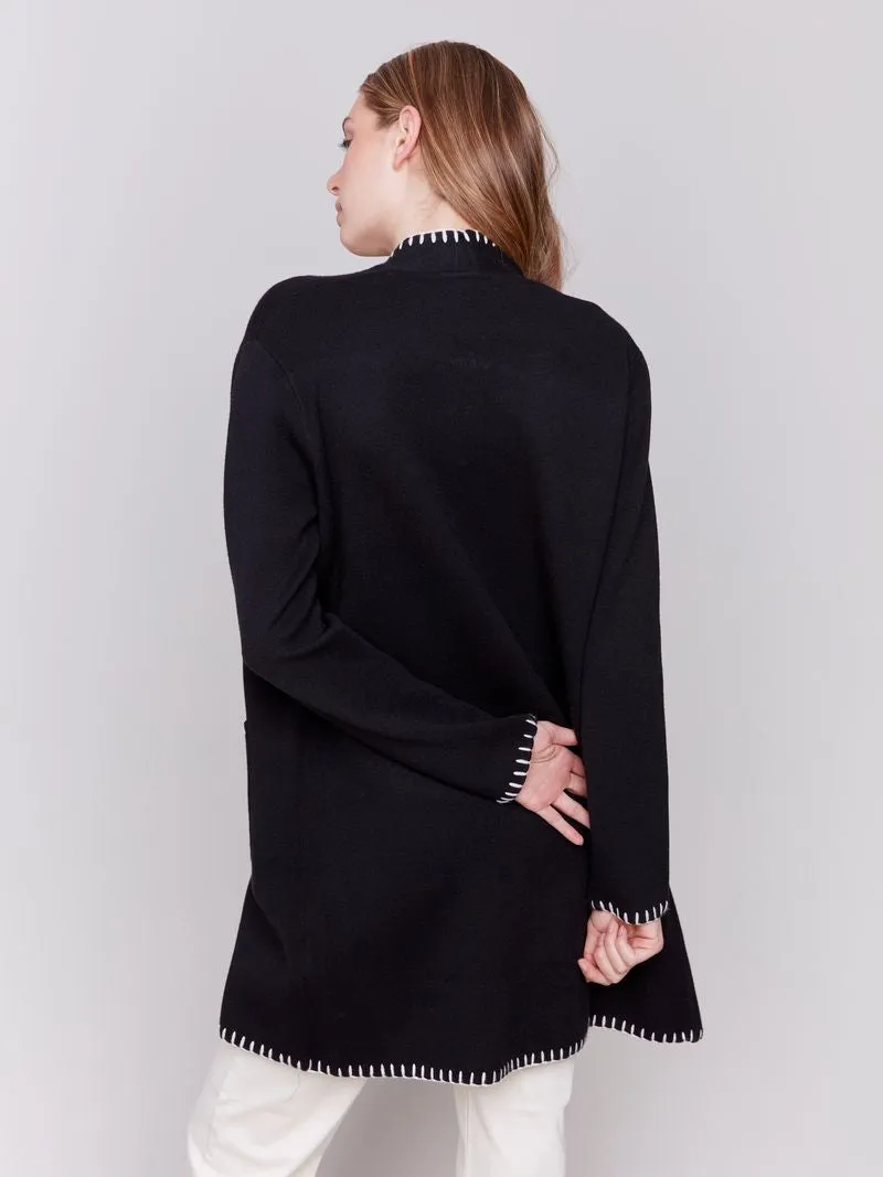 Charlie B Blanket Stitch Long Cardigan
