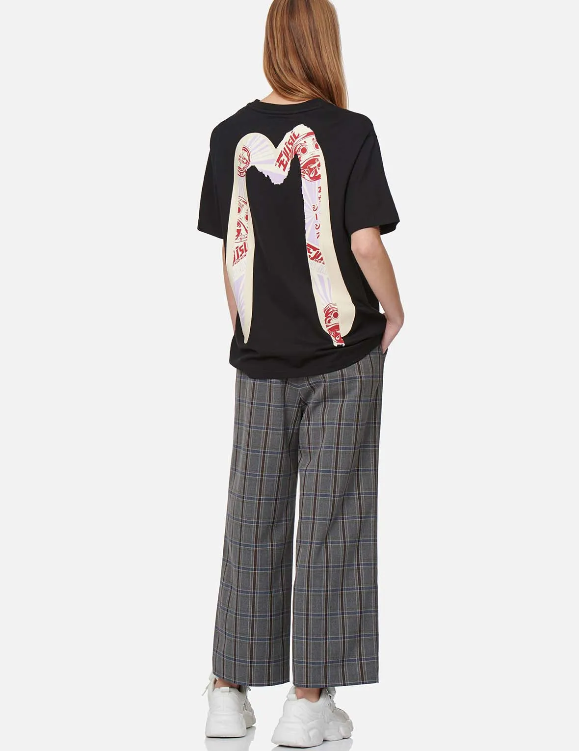 Checked Wide-leg Pants