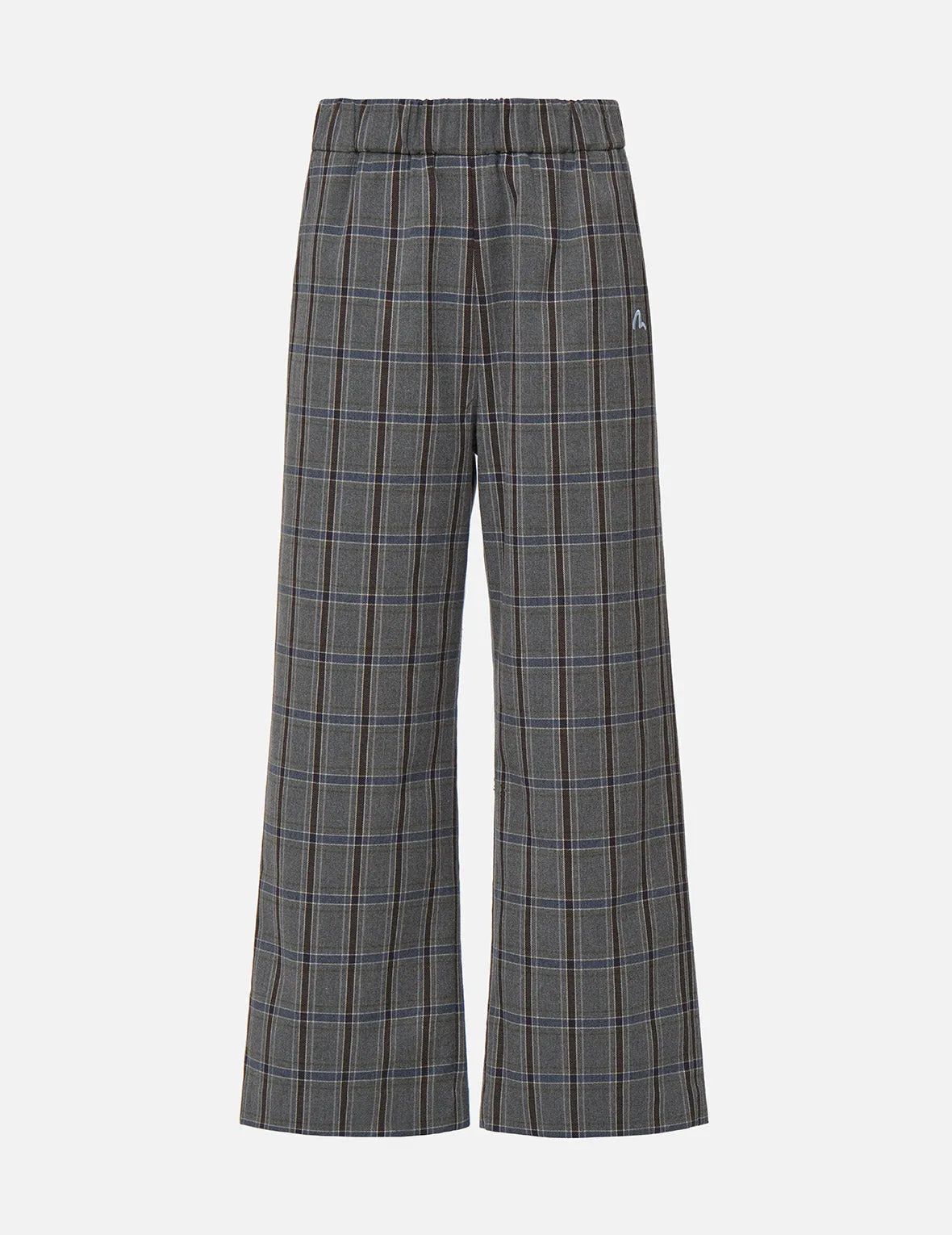 Checked Wide-leg Pants