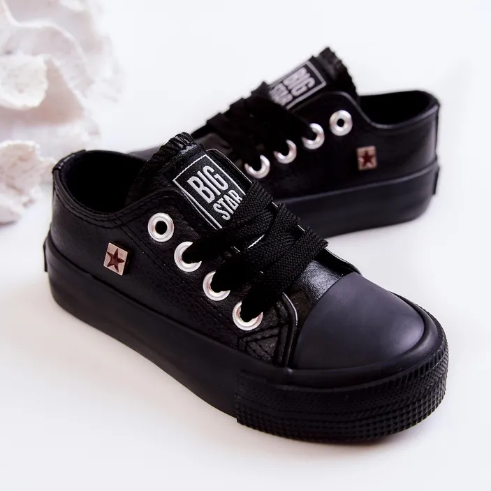 Children's Leather Sneakers Big Star JJ374311 Black