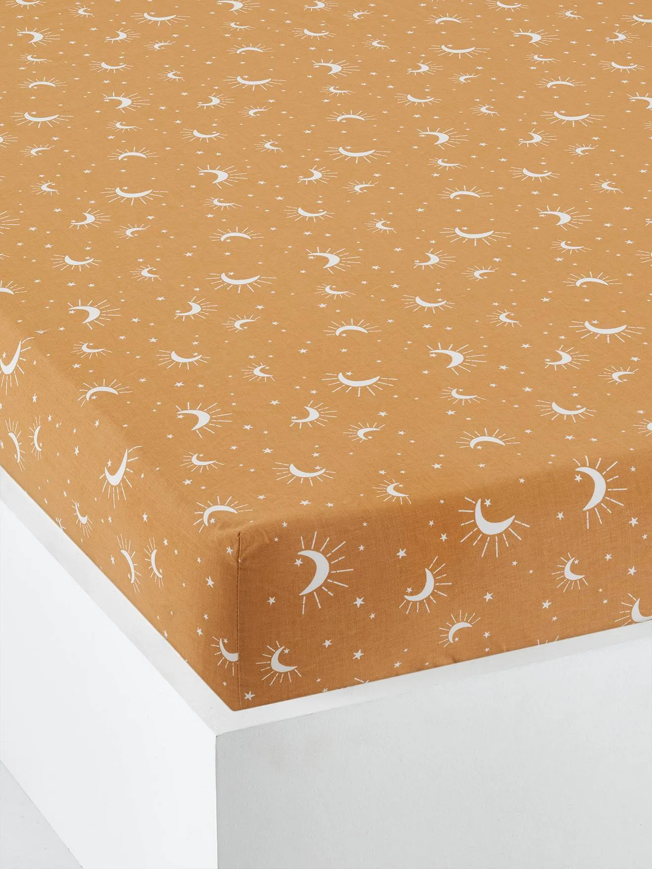 Children's Fitted Sheet, Astro - ochre