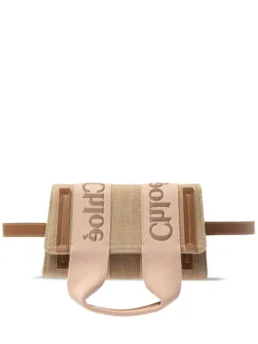 Chloé   Woody linen & leather belt bag 