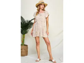 Chris & Carol Women's Tie Neck Short Sleeve Romper