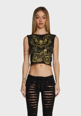 Chrome Queen Cropped Tank-