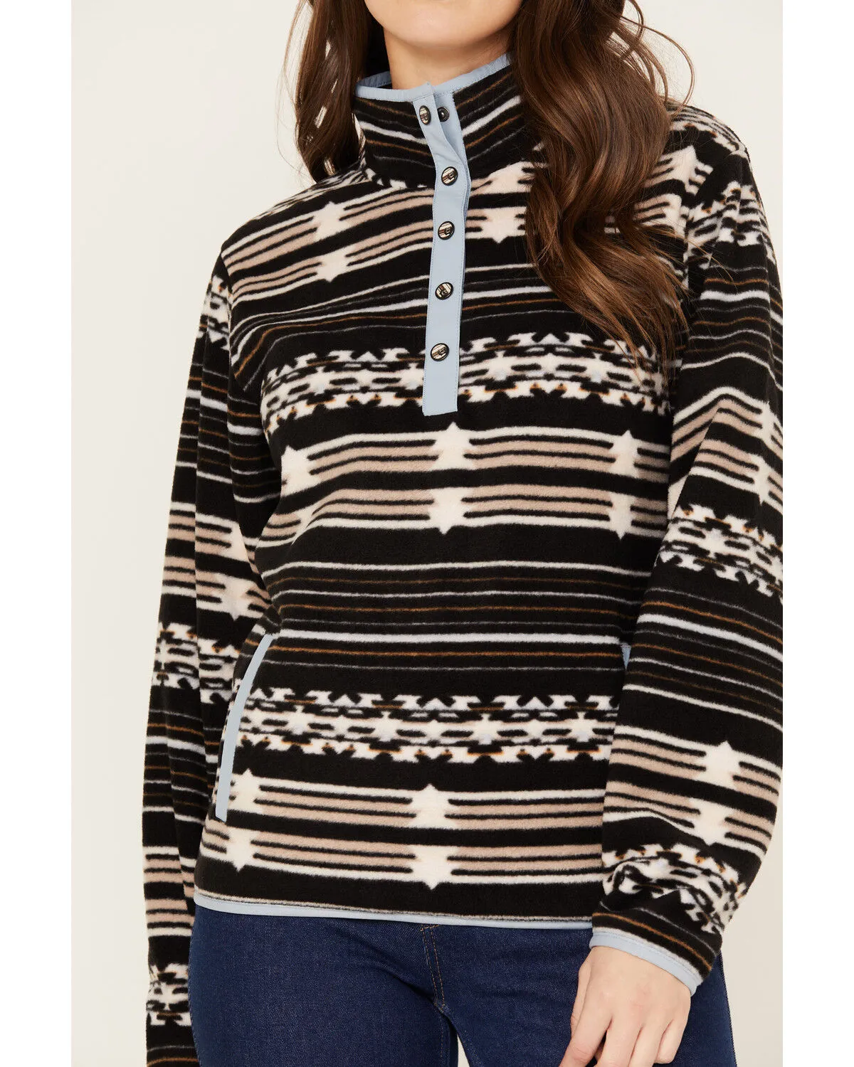 Cinch Women's Southwestern Striped Polar Fleece Pullover