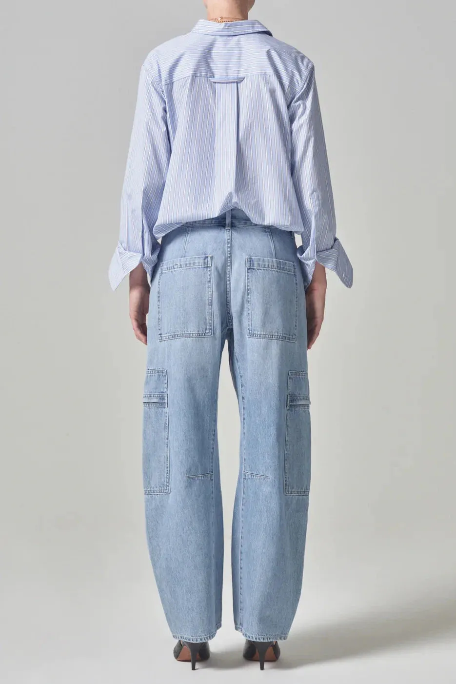 CITIZENS OF HUMANITY MARCELLE LOW SLUNG CARGO JEANS IN CLOUD NINE