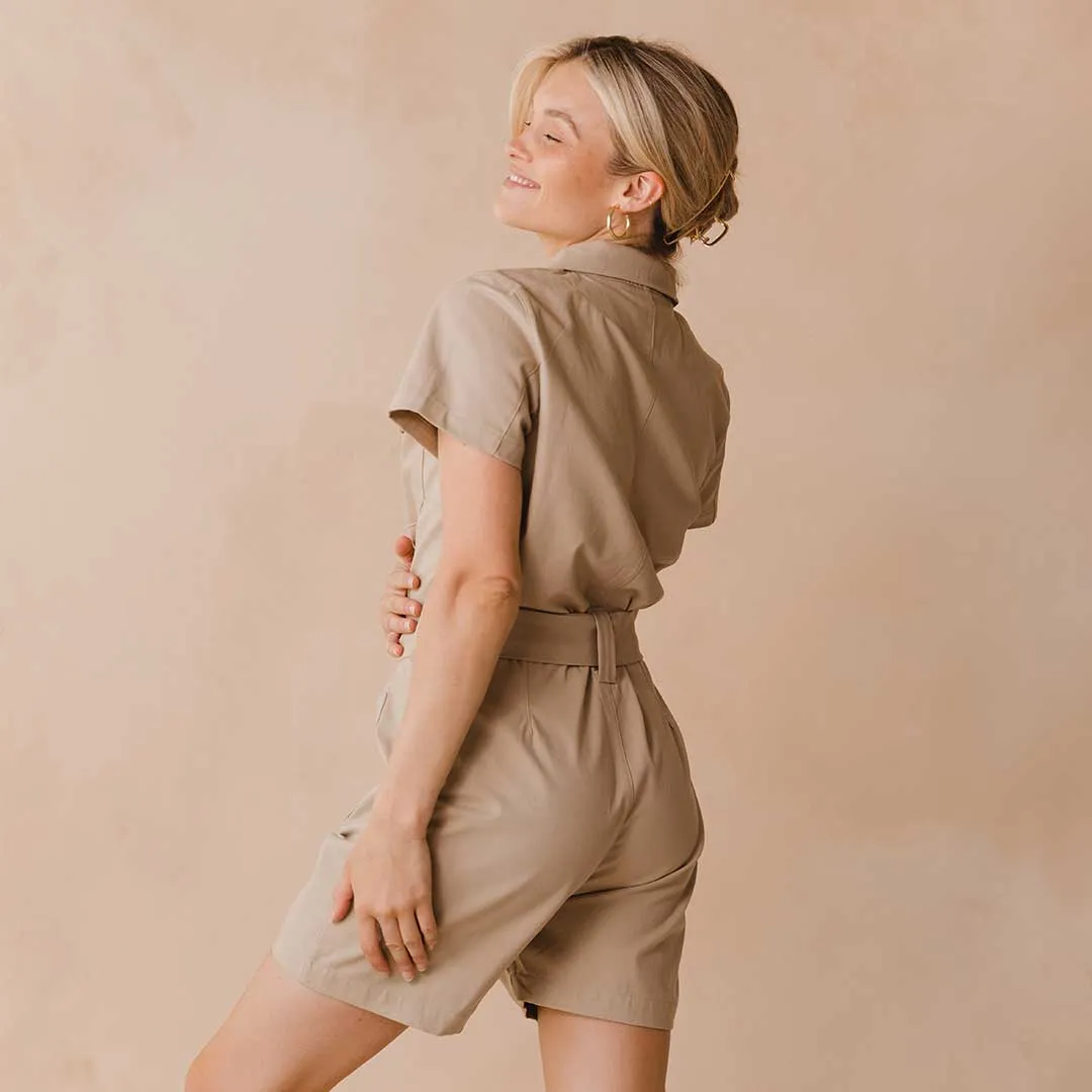 City Romper, Brown Canvas