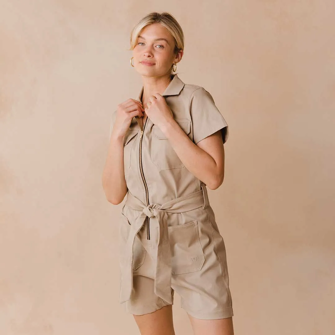 City Romper, Brown Canvas