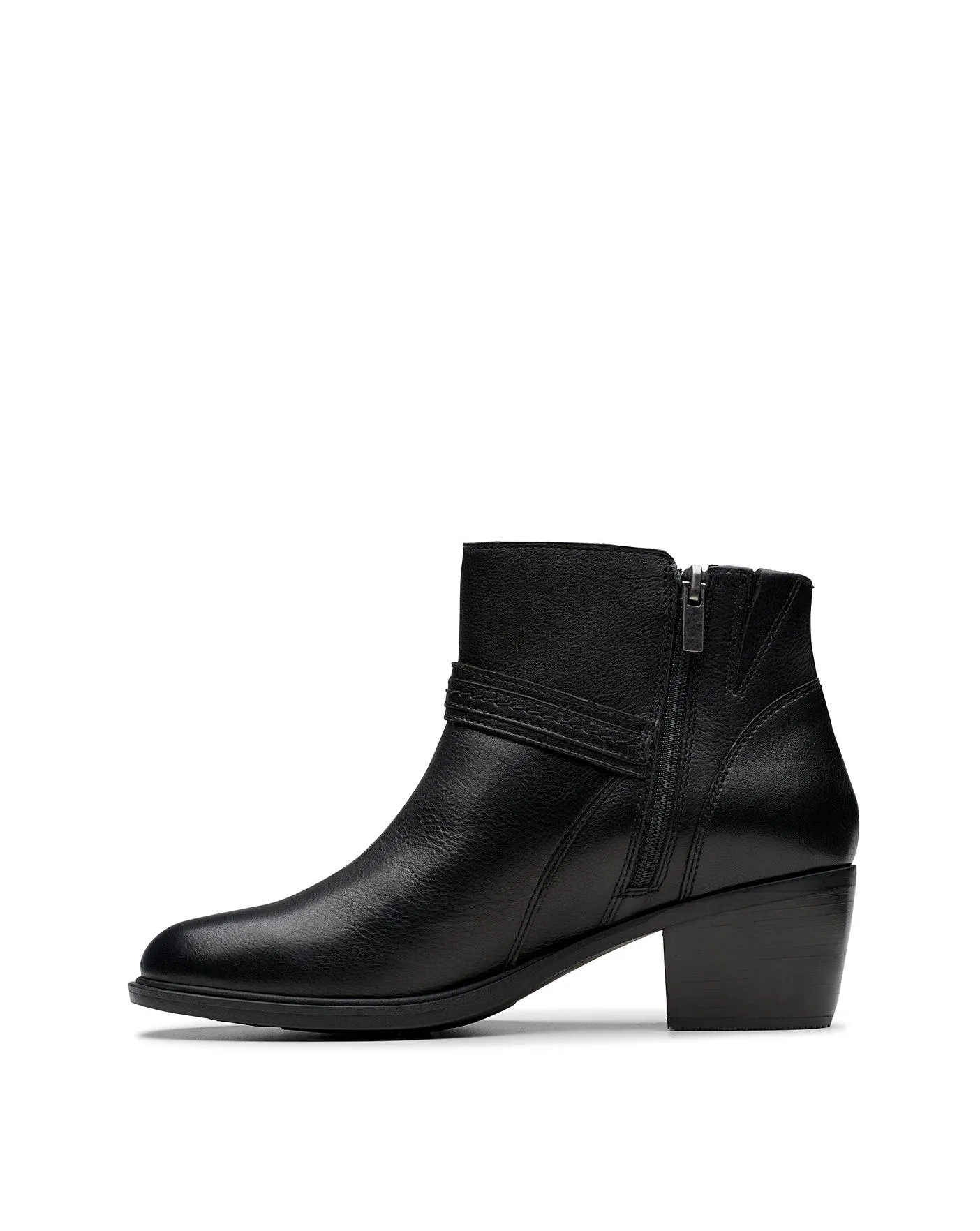 Clarks Neva Buckle Leather Boot Wide Fit