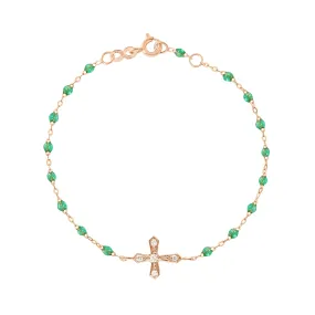 Classic Cross Vintage Diamond Mint Bracelet, Rose Gold, 6.7