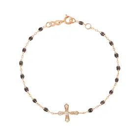 Classic Cross Vintage Diamond Quartz bracelet, Rose Gold, 6.7