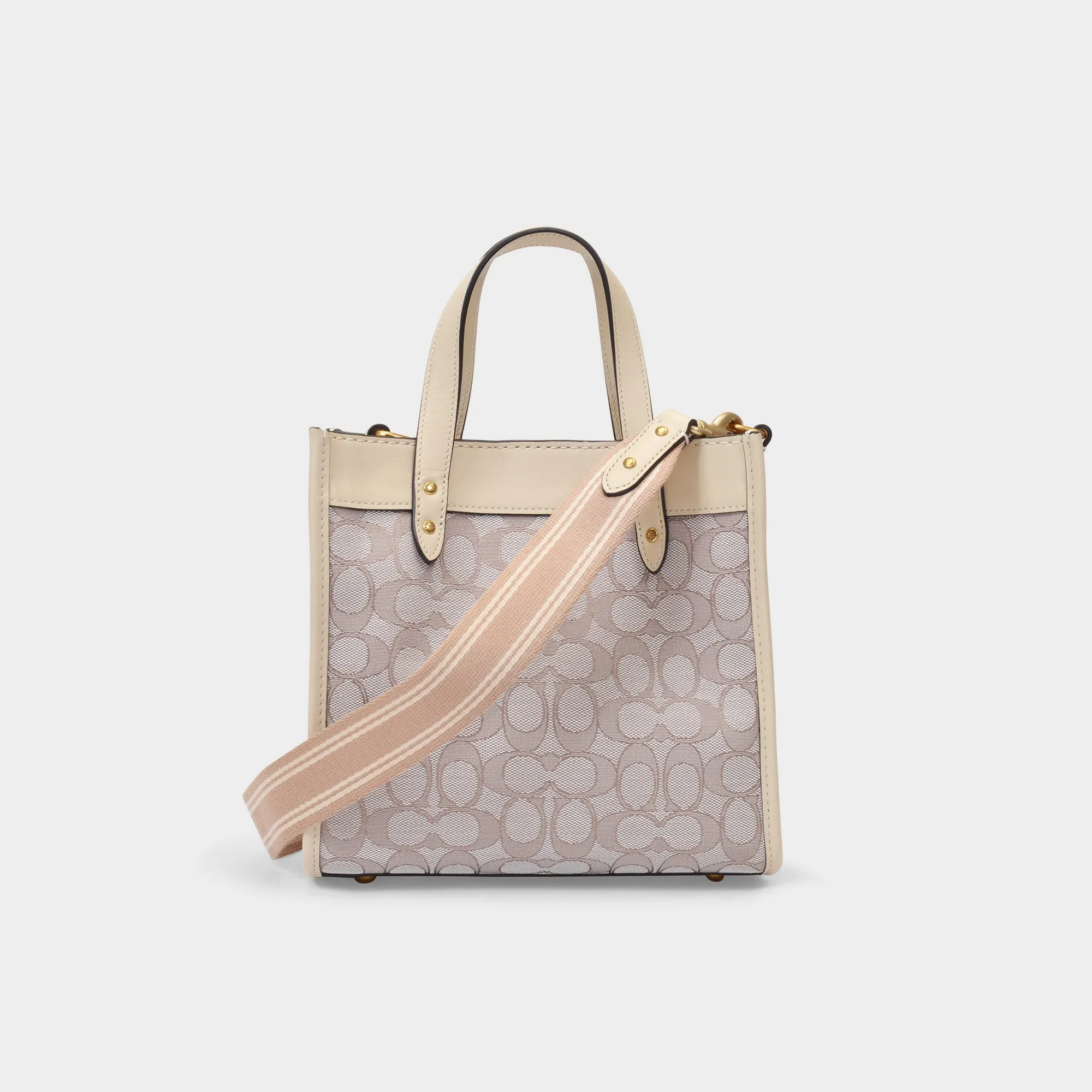 Coach  Tote 22 Bag in Beige Canvas