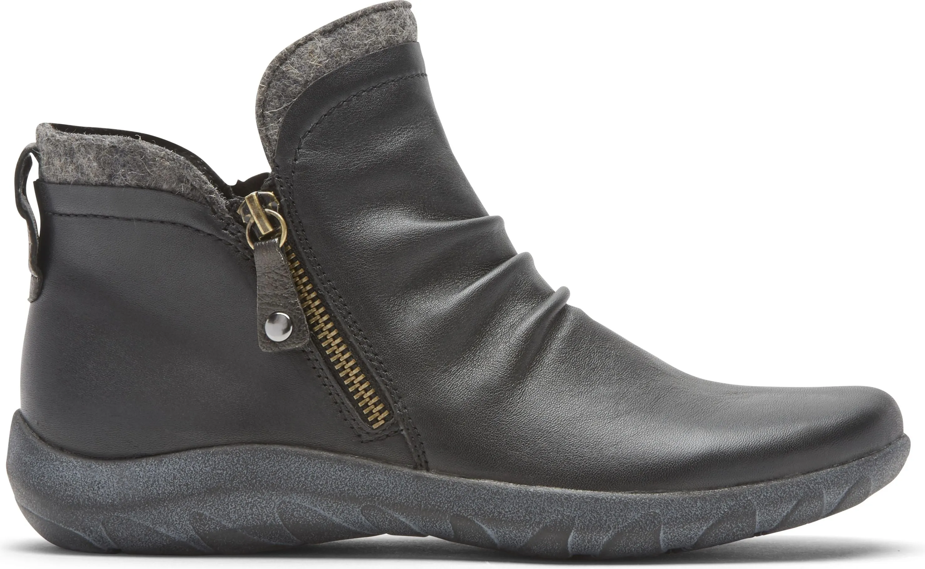 Cobb Hill Amalie Side Zip Boot Black - Wide