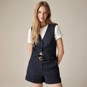 Collection classic vest in pinstripe Italian wool blend
