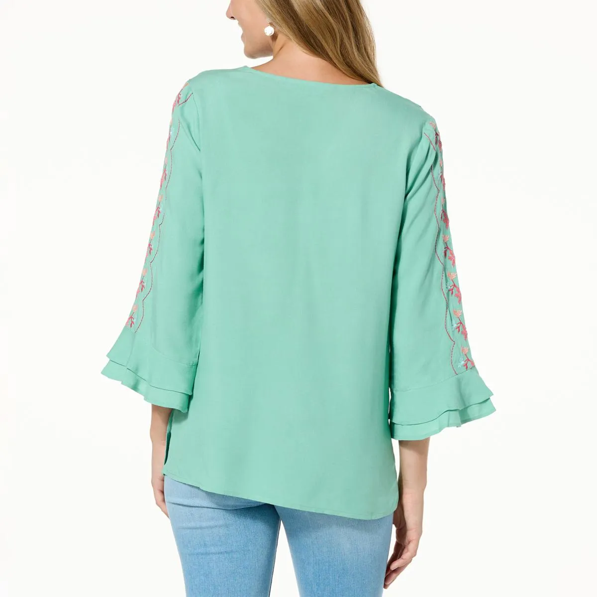      Colleen Lopez Embroidered Woven Tunic     