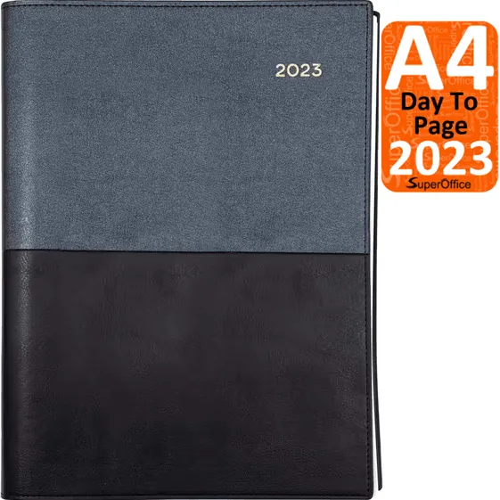 Collins Vanessa A4 Day To Page 2023 Diary Black Calendar Year Planner