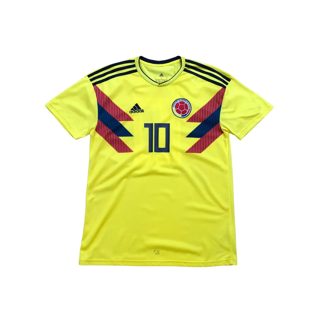 Colombia James 2018 Original Adidas Home Football Shirt Large
