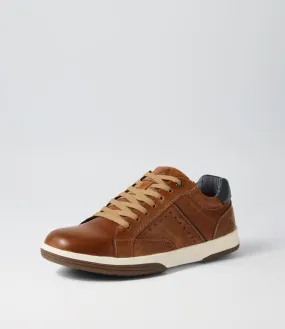 COLORADO Volt Cognac Pull Up Leather Sneakers