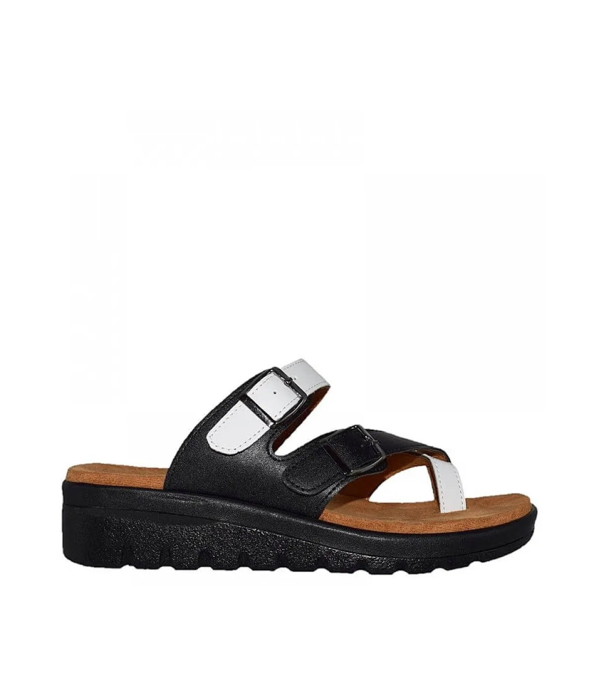 Comfort slipper by Sirena-White/black