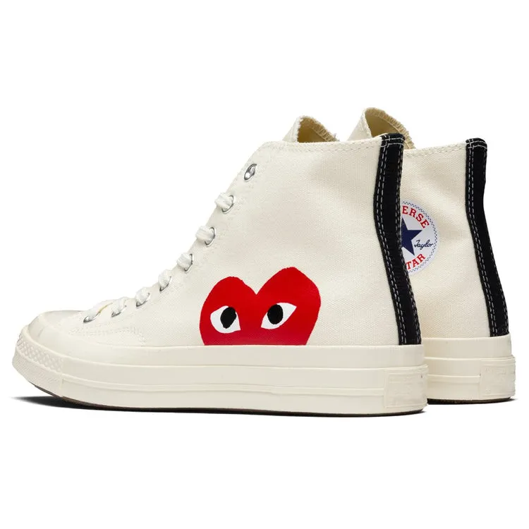 Comme des Garons PLAY x Converse Chuck 70 HI, Unisex - Off White