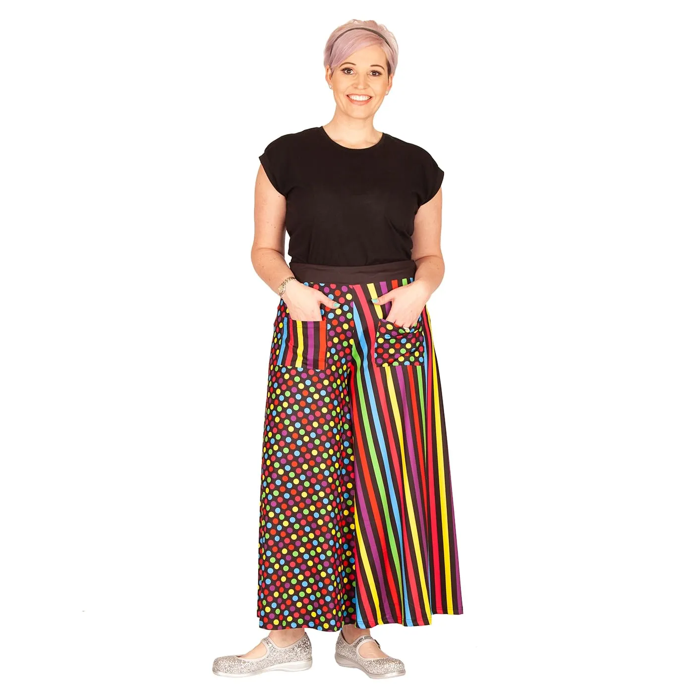 Confetti Wide Leg Pants With Pockets