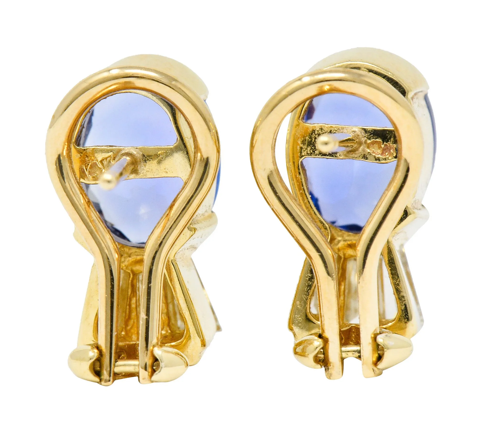 Contemporary 3.32 CTW Tanzanite Diamond 14 Karat Gold Earrings