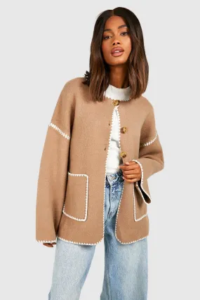 Contrast Stitch Cardigan