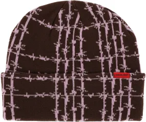 Corduroy Barbed Plaid Beanie