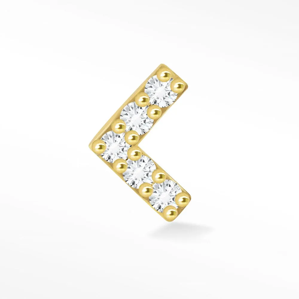 Corner 18k Diamond Push Back Stud Earrings