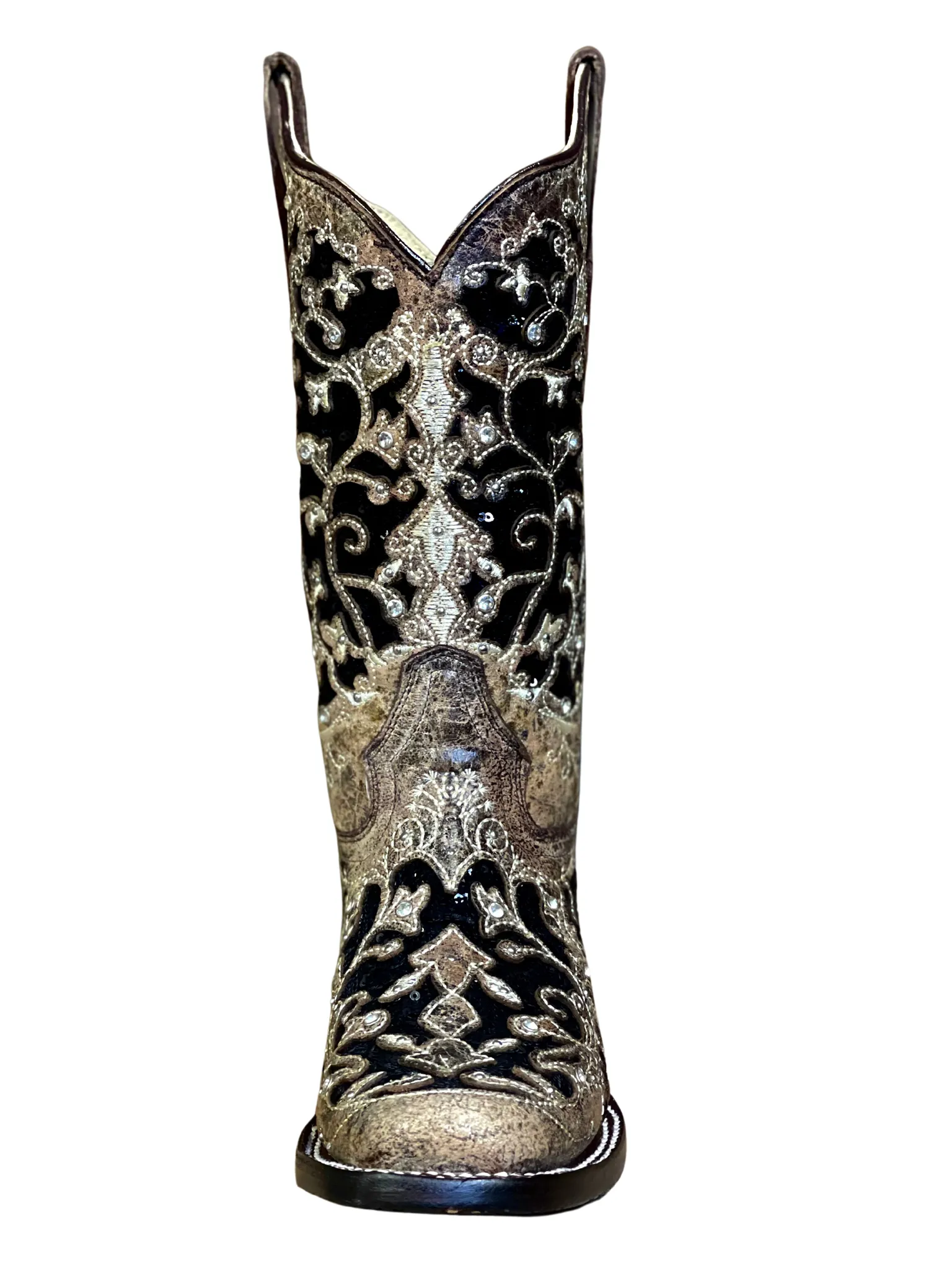 Corral Bronze Black Glitter Inlay Western Boot