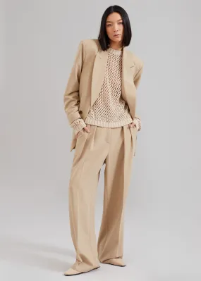 Corrin Pleated Trousers - Beige