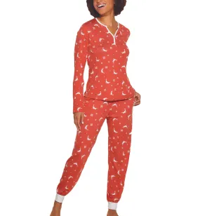 Cosabella Ski Trip Long Sleeve Top & Jogger PJ Set (SKITR9793) - Sahara Ski