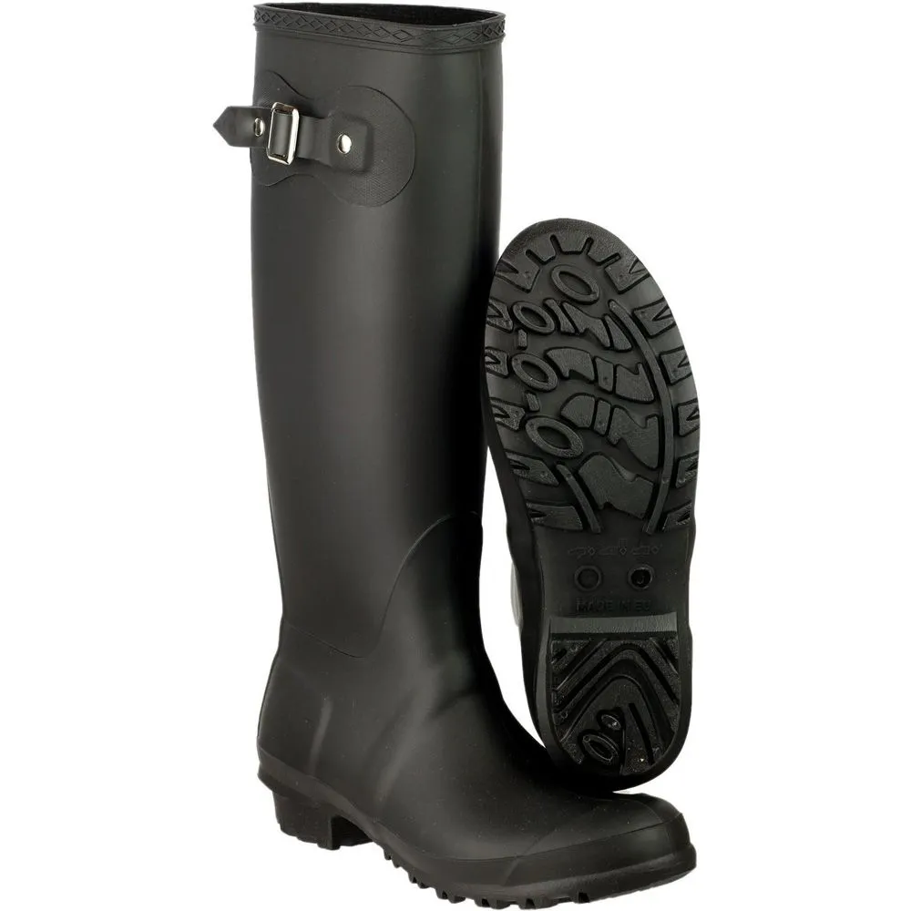 Cotswold Ladies Sandringham Buckled Welly Wellington Boot Black